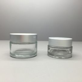 kosmetischer Verpackenklarglas-Cremetiegel 50g 20g mit Aluminiumkappe